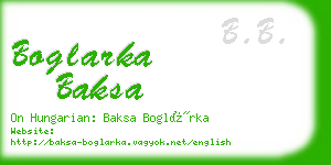 boglarka baksa business card